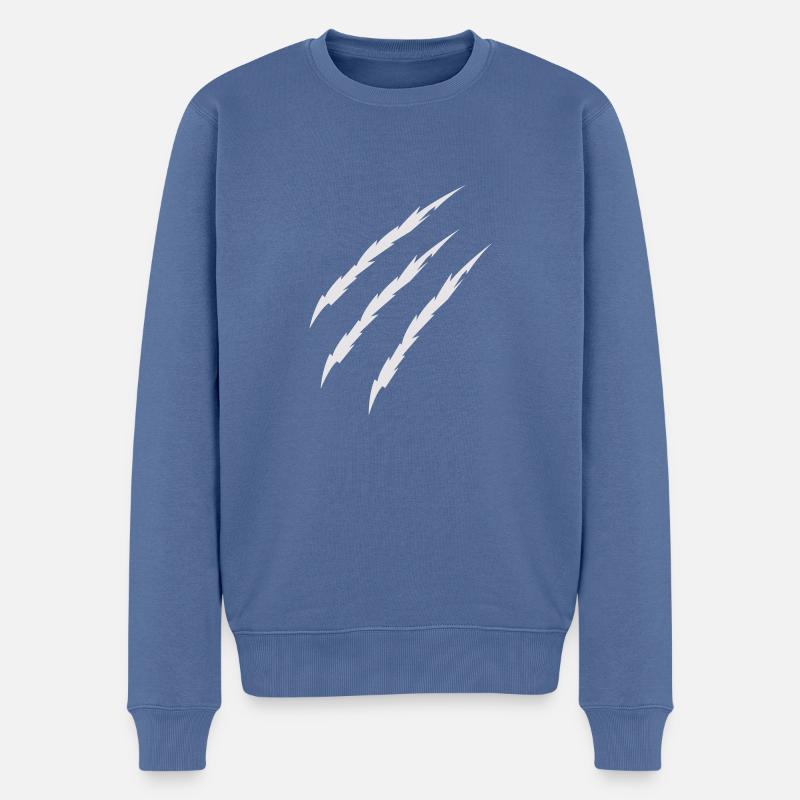 krallen - Männer Premium Bio Pullover - Taubenblau