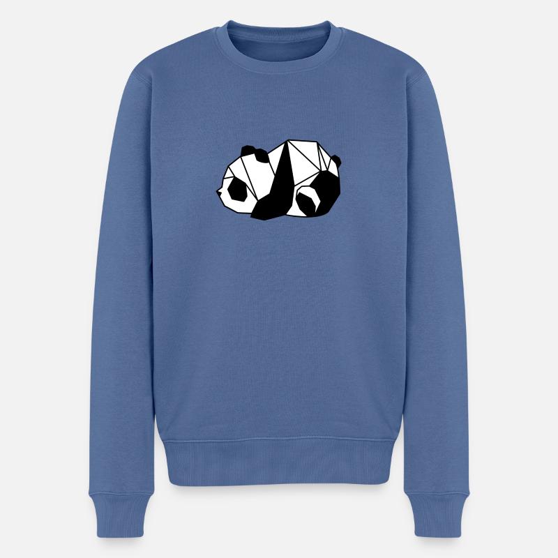 Panda couché - Pull Premium bio Homme - bleu pigeon