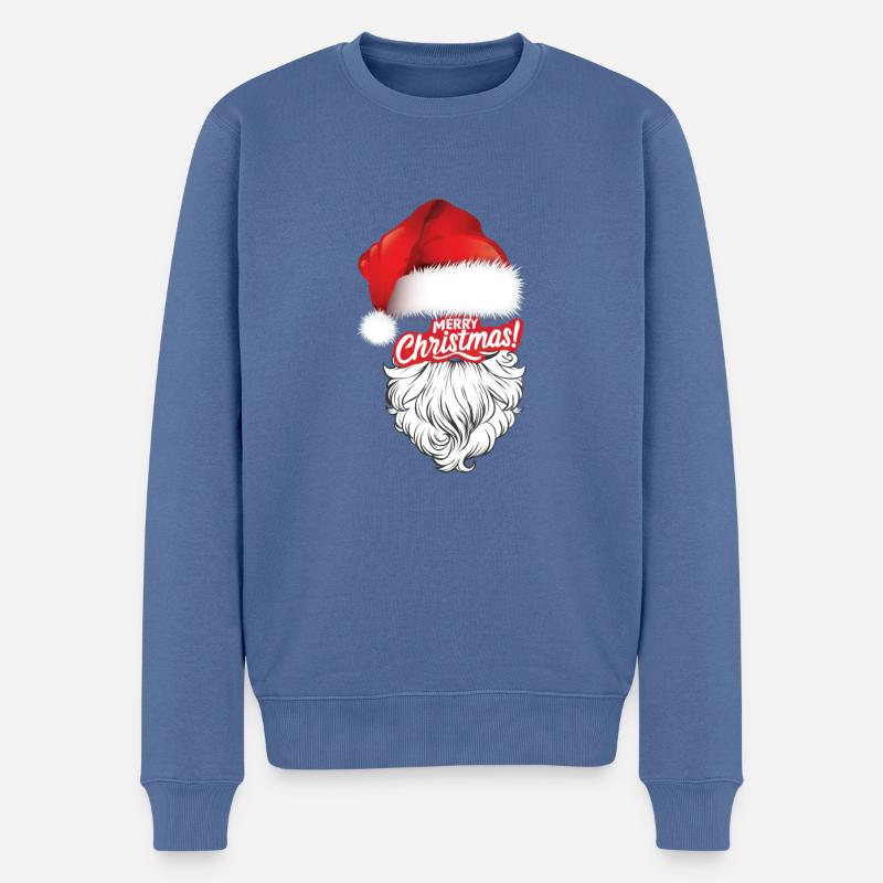 Festive Santa Cheer - Männer Premium Bio Pullover - Taubenblau
