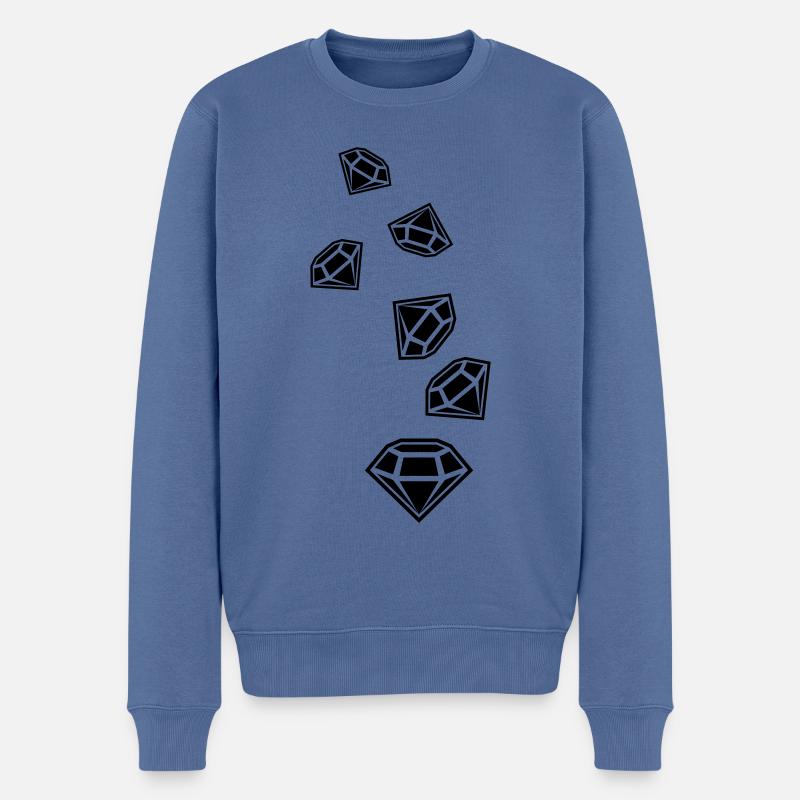 Silhouette de l’icône en diamant - Pull Premium bio Homme - bleu pigeon