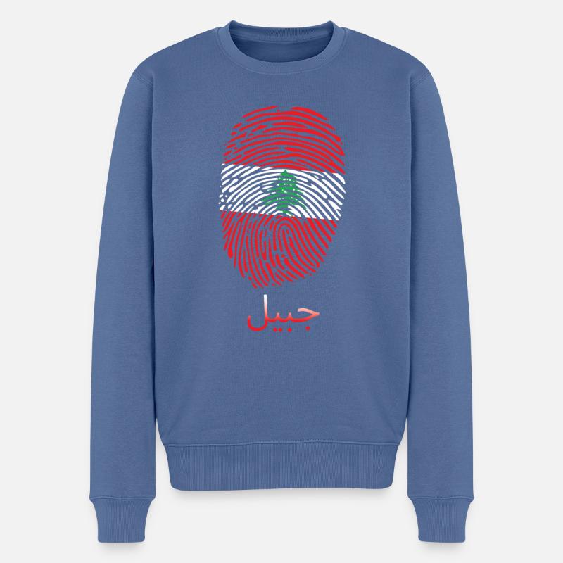 BYBLOS Liban Liban Libanais Libanais - Pull Premium bio Homme - bleu pigeon