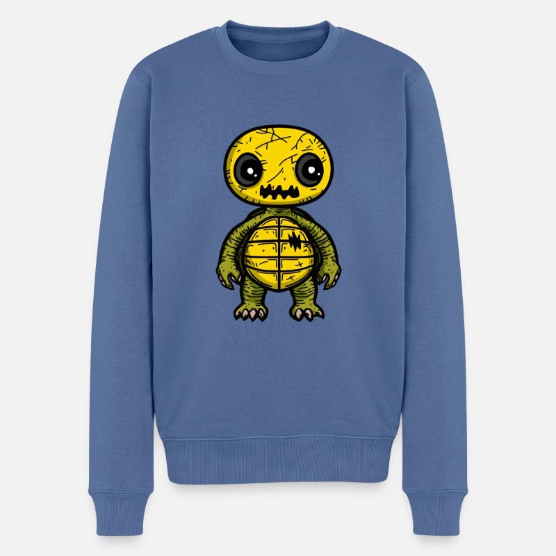 Schildkröte Halloween Tier - Männer Premium Bio Pullover - Taubenblau