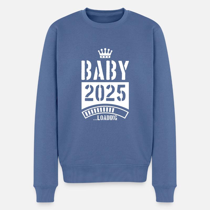 Baby 2025 Loading - Männer Premium Bio Pullover - Taubenblau
