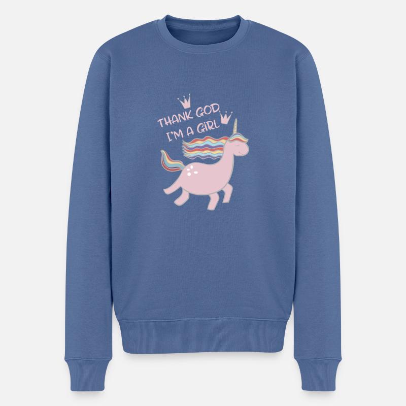 Cooles T-Shirt Design - Männer Premium Bio Pullover - Taubenblau