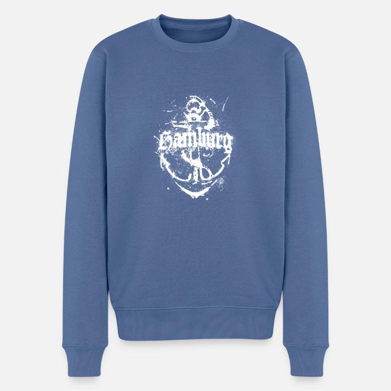 ANCRE HAMBURG 1 - Pull Premium bio Homme - bleu pigeon