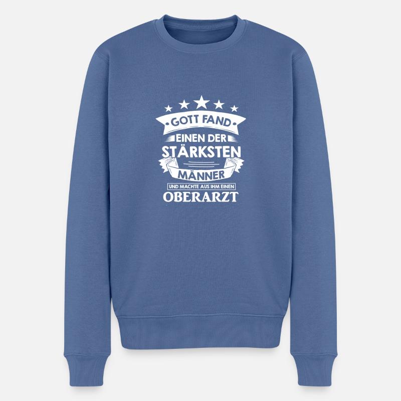 oberarzt - Männer Premium Bio Pullover - Taubenblau