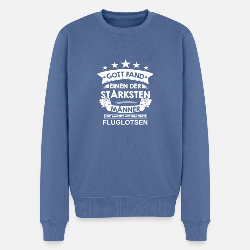 fluglotsen - Männer Premium Bio Pullover - Taubenblau