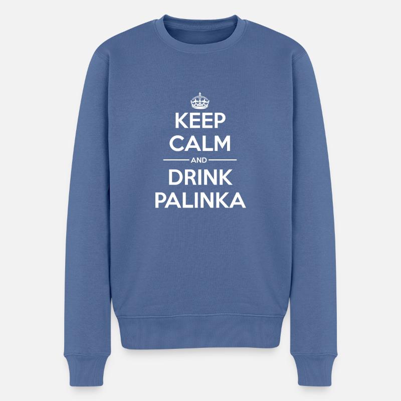 Drinks Keep calm Palinka - Männer Premium Bio Pullover - Taubenblau