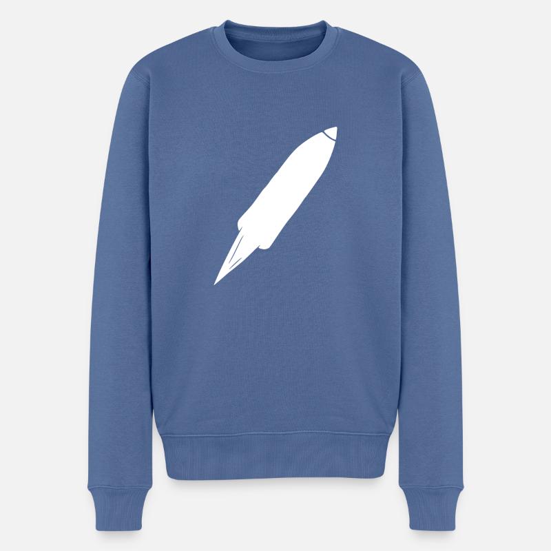 Vol spatial de fusée spatiale - Pull Premium bio Homme - bleu pigeon