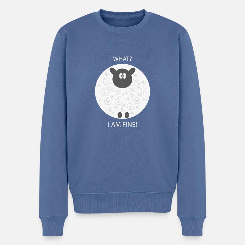 FUNNY SHEEP ILLUSTRATION - Männer Premium Bio Pullover - Taubenblau