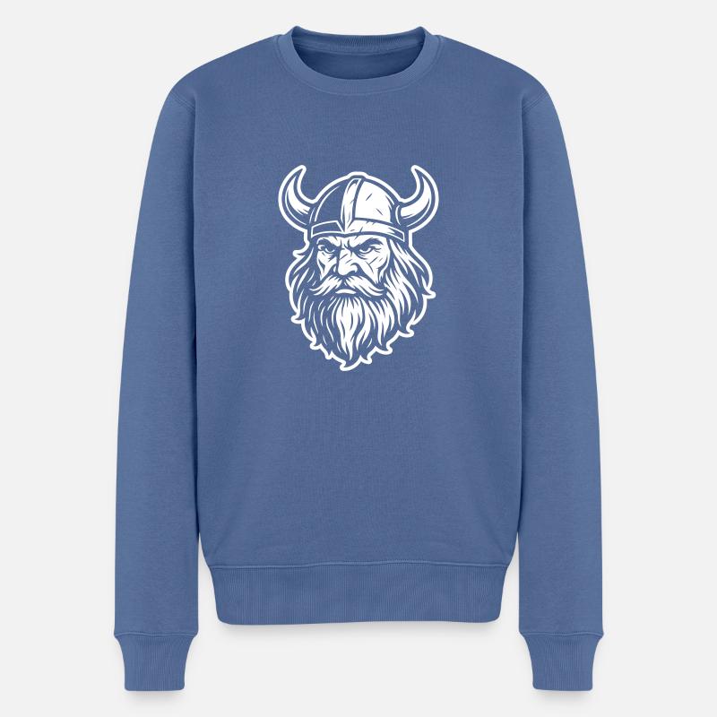 Wikinger Helm Odin - Männer Premium Bio Pullover - Taubenblau