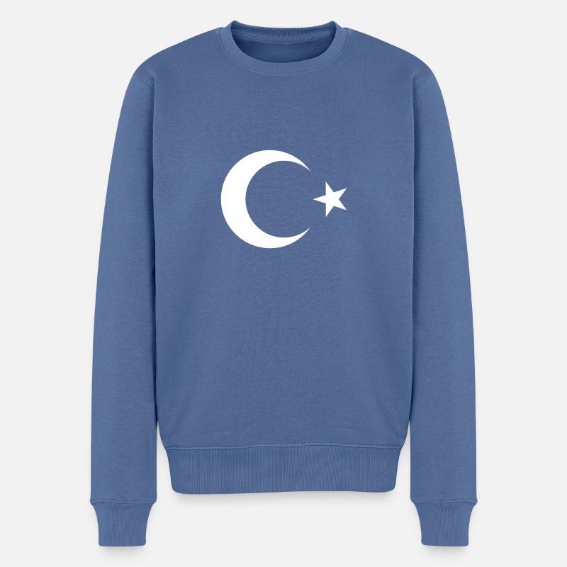 Ayyildiz - Männer Premium Bio Pullover - Taubenblau