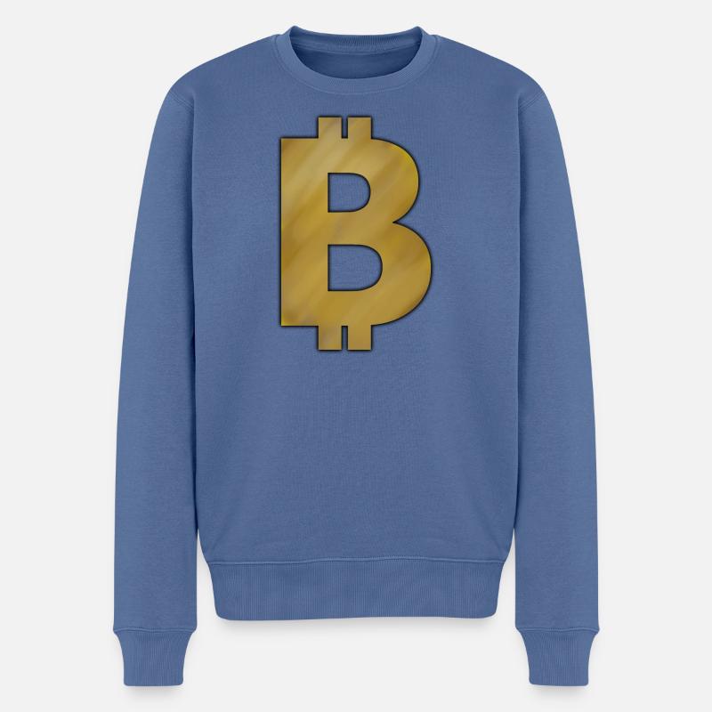 Bitcoin BTC - Männer Premium Bio Pullover - Taubenblau