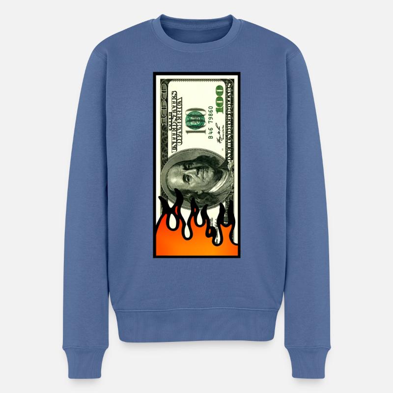 Argent comptant - Pull Premium bio Homme - bleu pigeon