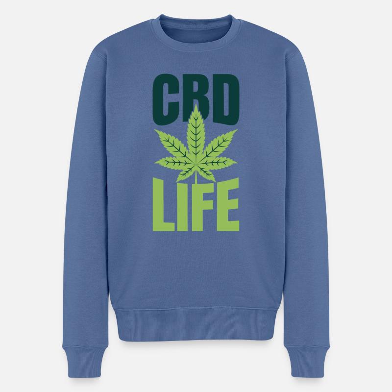 CBD LIFE - Männer Premium Bio Pullover - Taubenblau