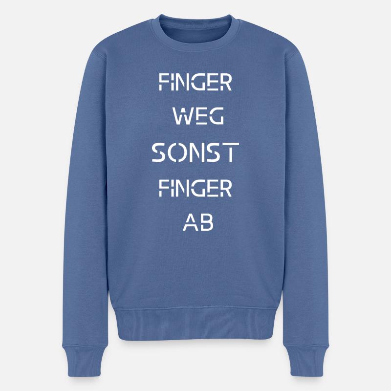FINGER AB - Männer Premium Bio Pullover - Taubenblau