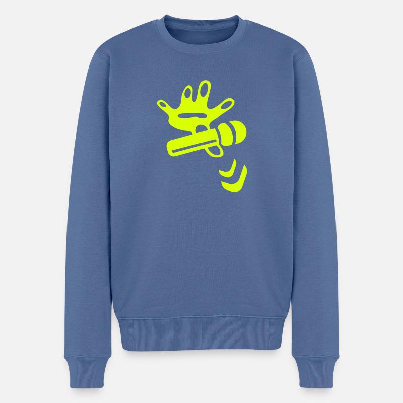 Mike Drop Icon - Männer Premium Bio Pullover - Taubenblau