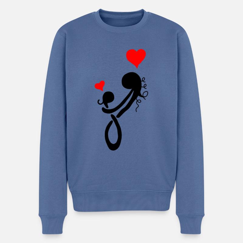 Mutter Tochter Lieben - Männer Premium Bio Pullover - Taubenblau