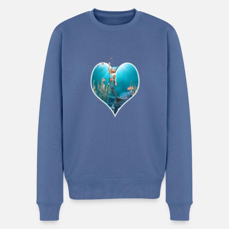 Little Mermaid 1 - Männer Premium Bio Pullover - Taubenblau