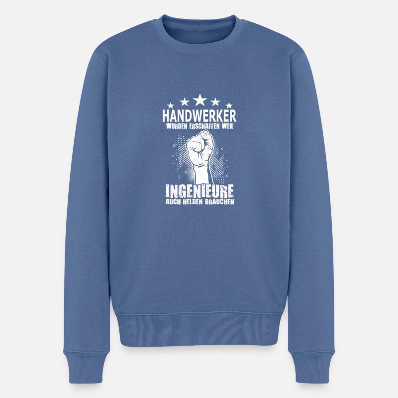 handwerker - Männer Premium Bio Pullover - Taubenblau