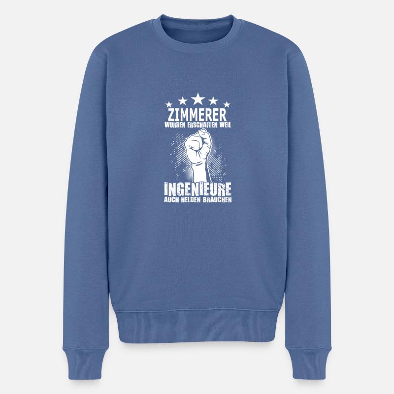 zimmerer - Männer Premium Bio Pullover - Taubenblau