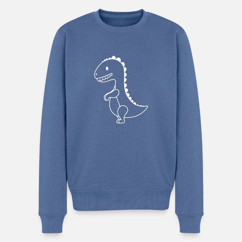 Dinosaurier Dino - Männer Premium Bio Pullover - Taubenblau
