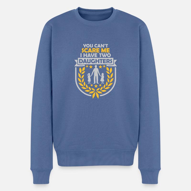 I have two daughters - Männer Premium Bio Pullover - Taubenblau