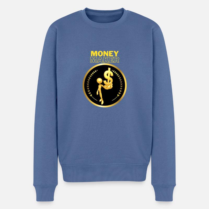 Money Maker 2 - Männer Premium Bio Pullover - Taubenblau