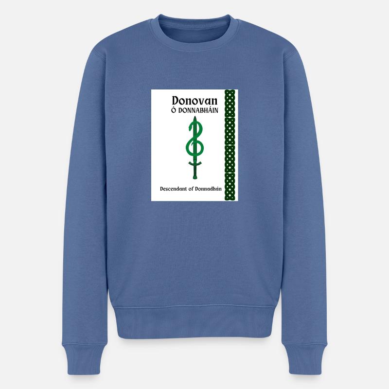 Donovan Familienname - Männer Premium Bio Pullover - Taubenblau
