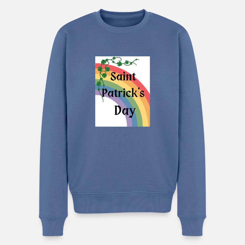 St. Patrick's Day mit Regenbogen - Männer Premium Bio Pullover - Taubenblau