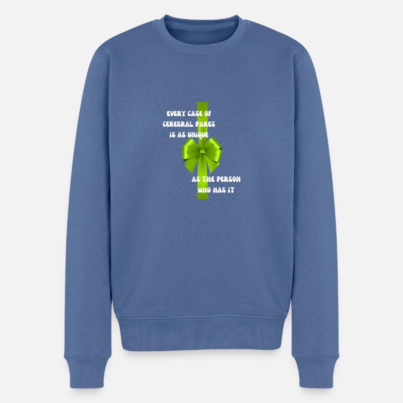 CP-Einzigartig - Männer Premium Bio Pullover - Taubenblau