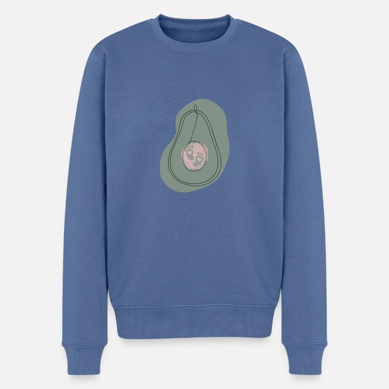 Avocado Mädchen - Männer Premium Bio Pullover - Taubenblau