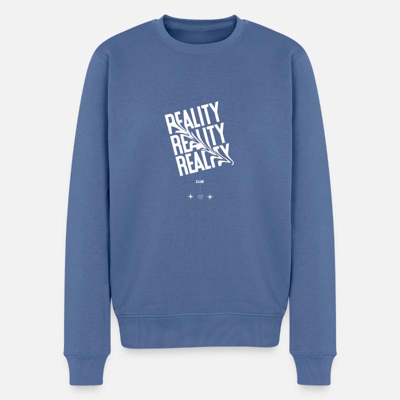 réalité - Pull Premium bio Homme - bleu pigeon