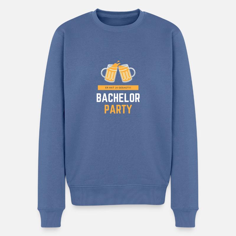 JGA Männer - Männer Premium Bio Pullover - Taubenblau