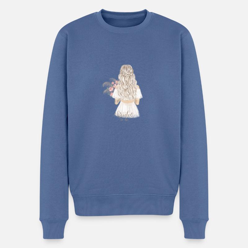 Bride to be - Männer Premium Bio Pullover - Taubenblau