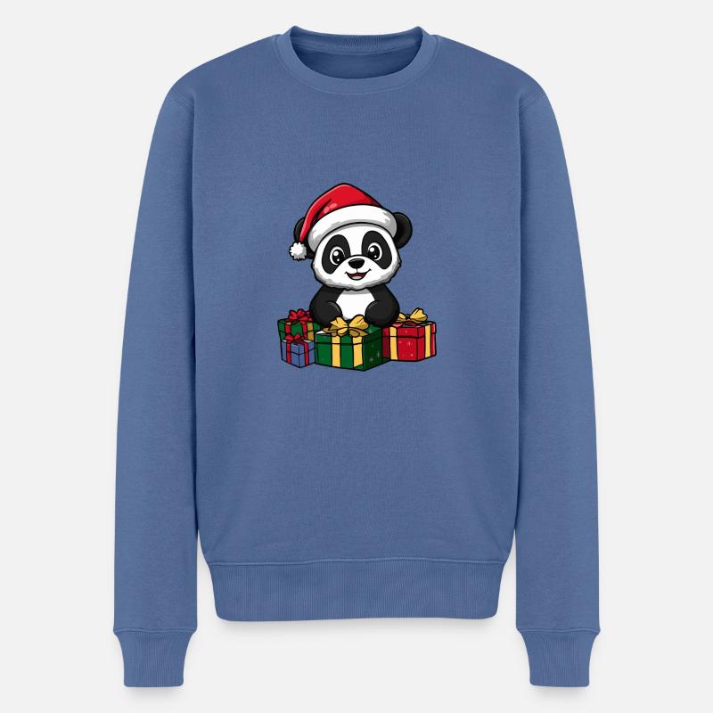 Panda Noël Bandes dessinées - Pull Premium bio Homme - bleu pigeon