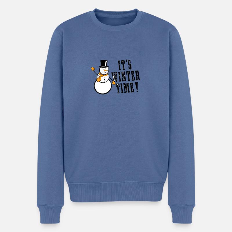It s Winter Time - Männer Premium Bio Pullover - Taubenblau