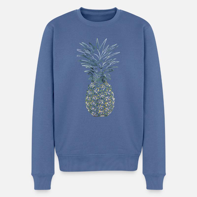Ananas - Männer Premium Bio Pullover - Taubenblau