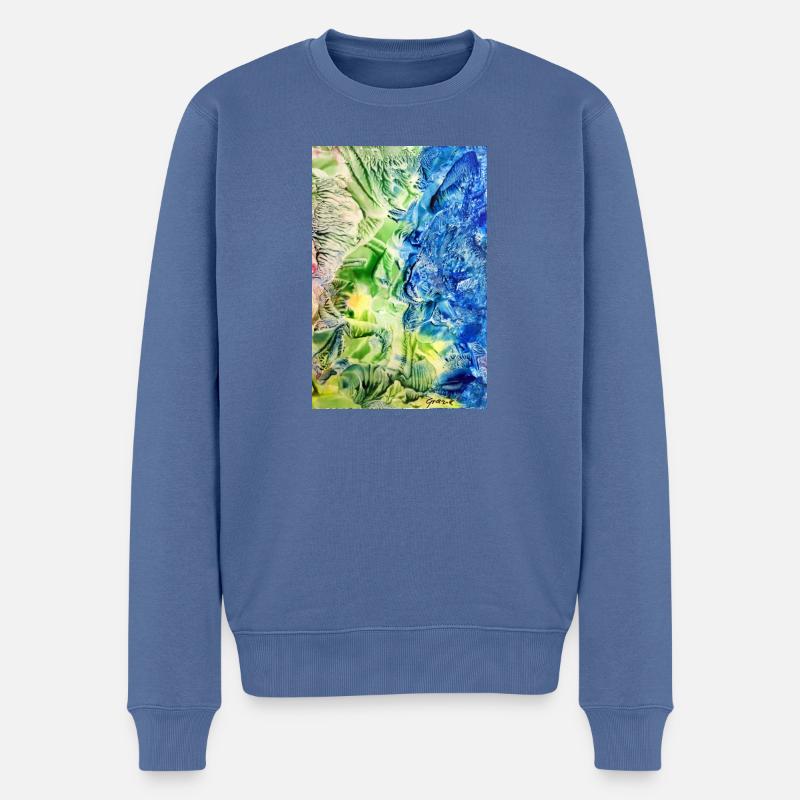 67Sentitoks - Männer Premium Bio Pullover - Taubenblau
