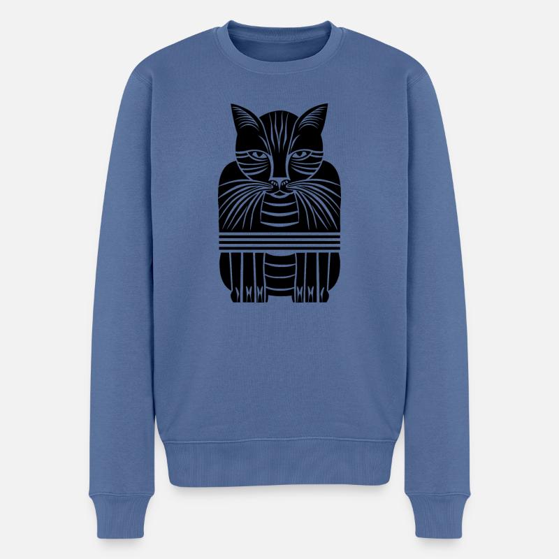 Kater - Männer Premium Bio Pullover - Taubenblau