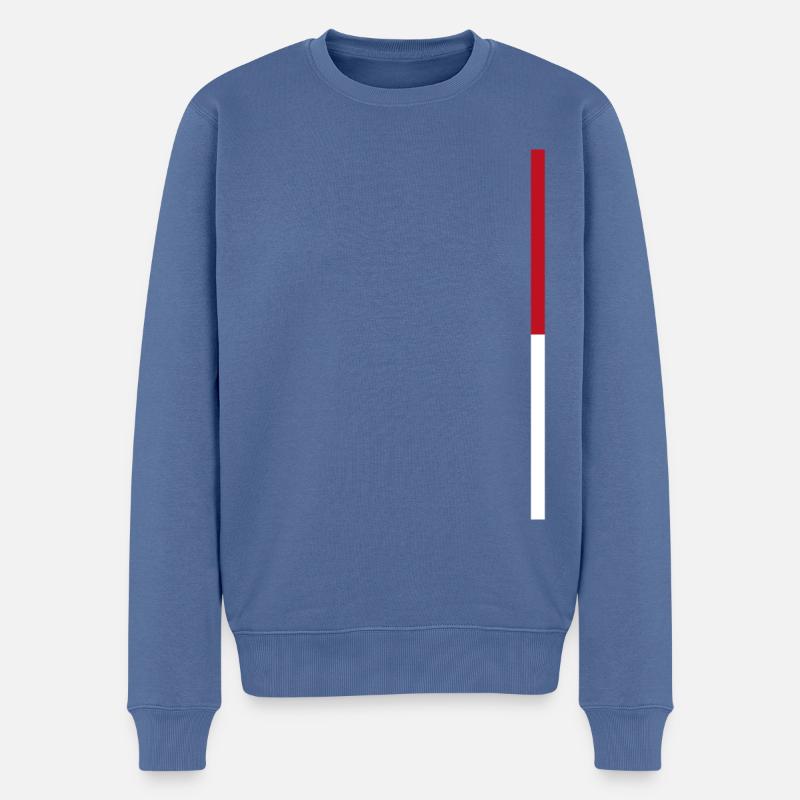 Wien - Style Steifen - Männer Premium Bio Pullover - Taubenblau