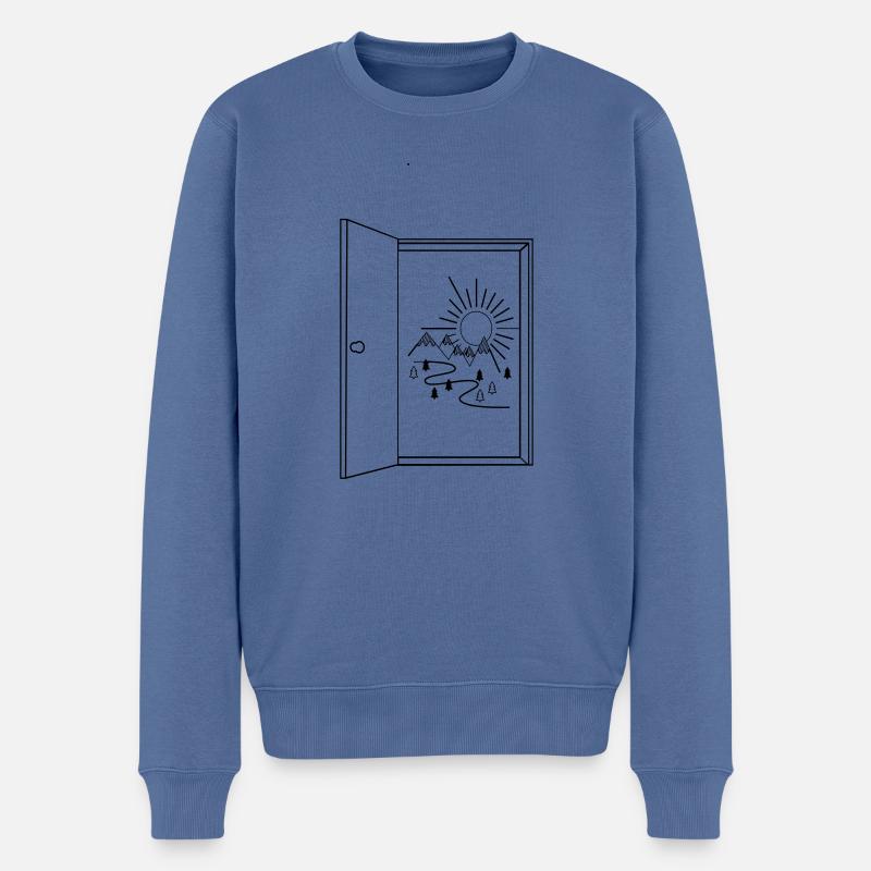 Extérieur - Pull Premium bio Homme - bleu pigeon