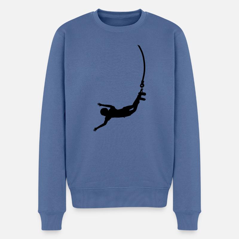 Saut à l'élastique - Pull Premium bio Homme - bleu pigeon