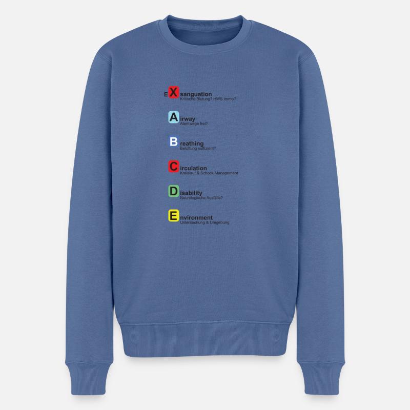 ABCDE deutsch - Männer Premium Bio Pullover - Taubenblau