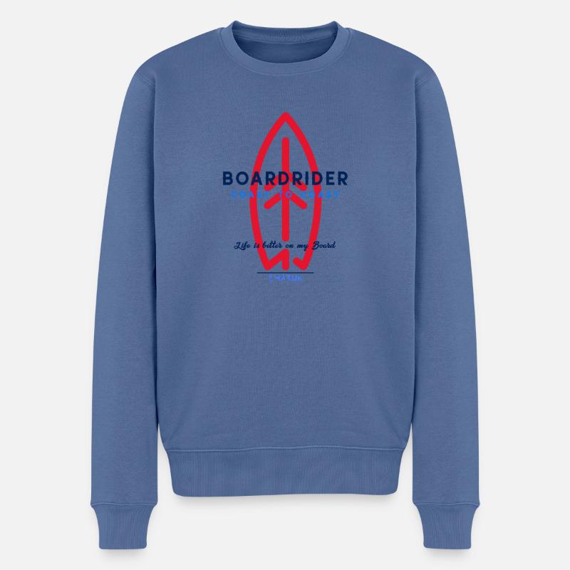 ocean is calling boardriding moc5c - Männer Premium Bio Pullover - Taubenblau