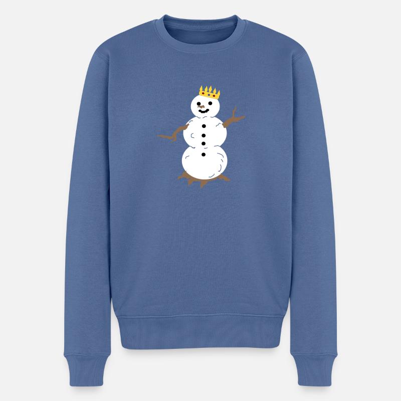 König der Schneemänner - Männer Premium Bio Pullover - Taubenblau