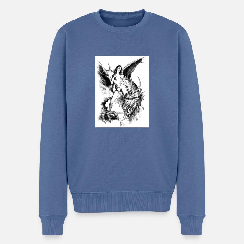 FANTASY 7 - Pull Premium bio Homme - bleu pigeon