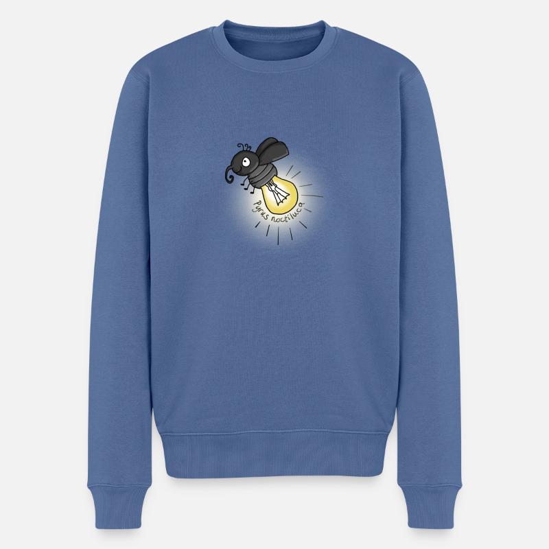 Glühbirnchen - Männer Premium Bio Pullover - Taubenblau