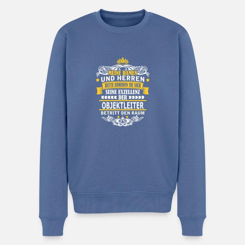 OBJEKTLEITER - Männer Premium Bio Pullover - Taubenblau