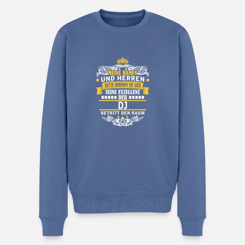 DJ - Männer Premium Bio Pullover - Taubenblau